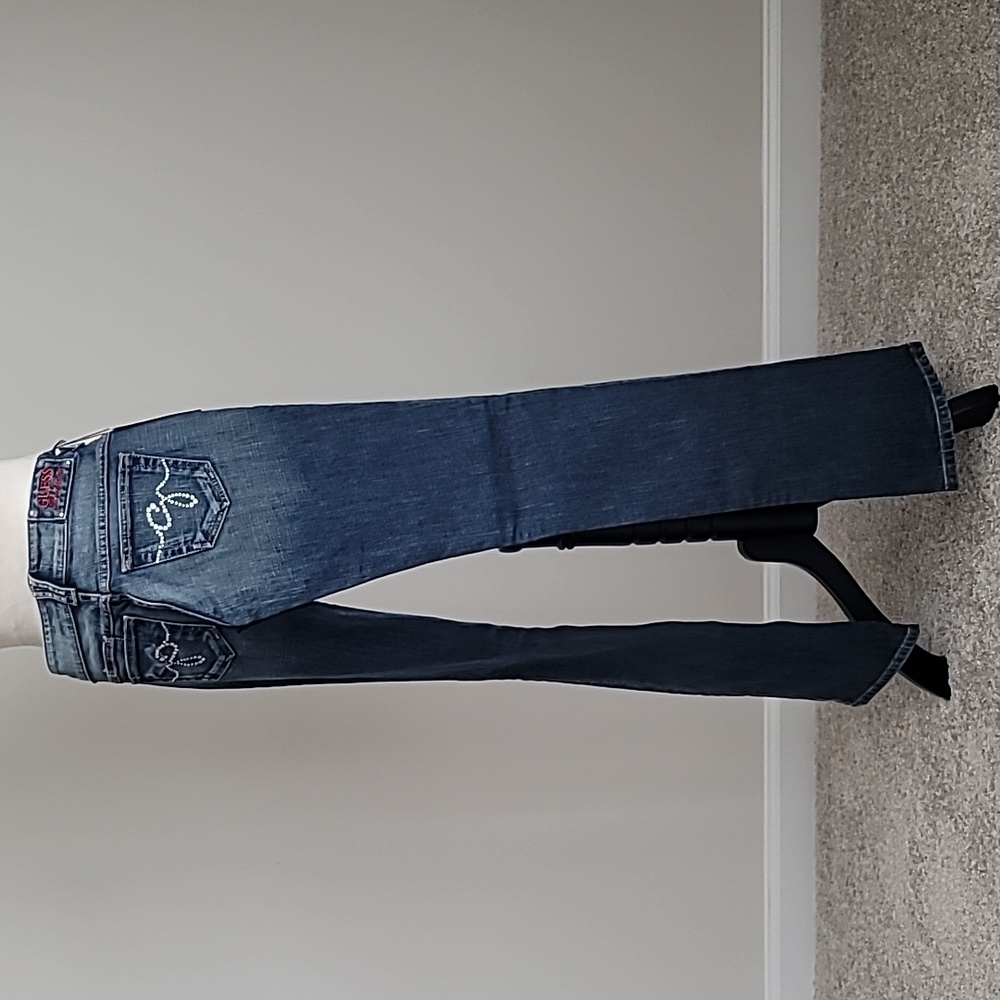 NWT Vintage Guess Premium Rhinestone Embellished Stretch Low Rise Jeans, Sz. 24 - Picture 6 of 16